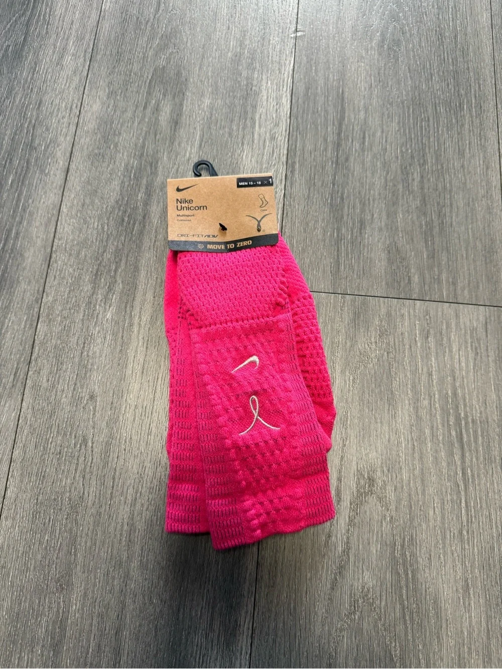 Nike ADV Unicorn Socks BCA Breast Cancer Awareness Kay Yow IB9160-645 Sz 15-18